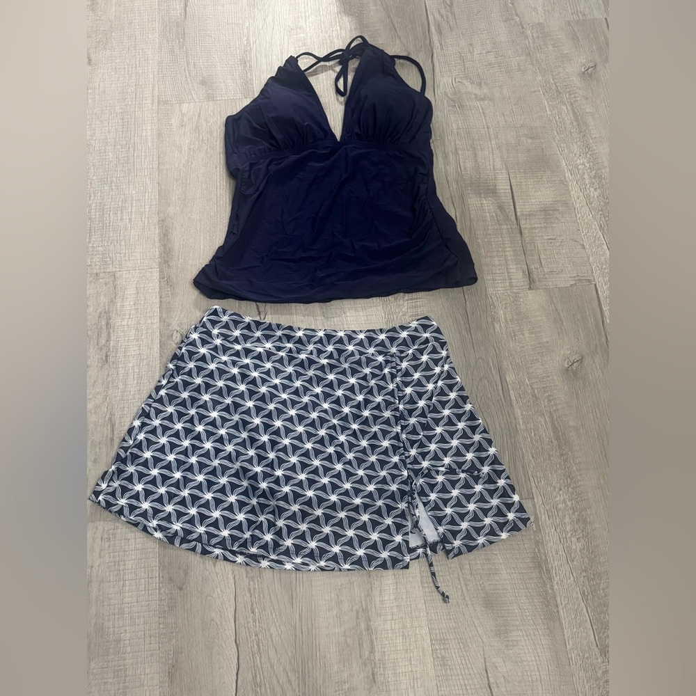 Younique Navy and White Swim Set